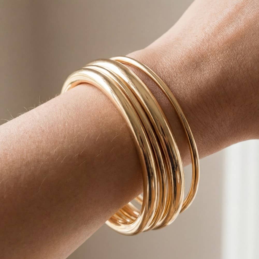 The Mixed Metals Bangle Set